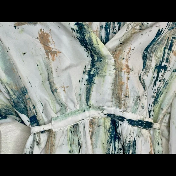 Maternity Dress WaterColor Abstract, Liz Lang, tie, quarter sleeves, spring - Picture 10 of 10